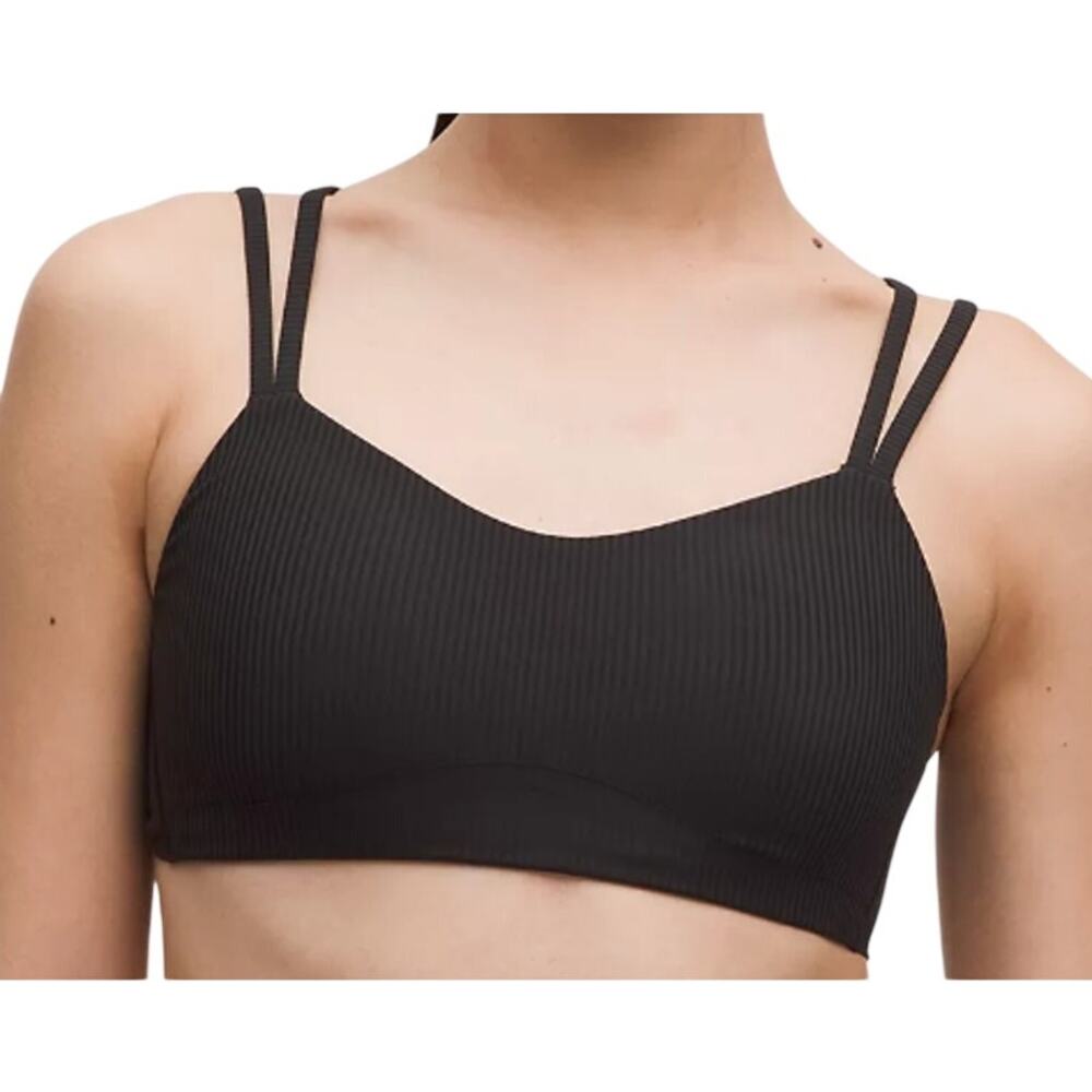 Lululemon Like a Cloud Ribbed Bra Light Support, B/C Cup Size 12 Black
